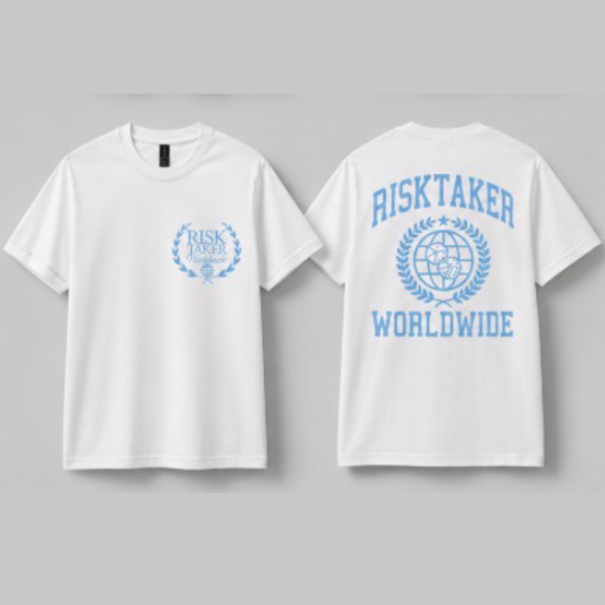 RiskTaker Worldwide Tee: Light Blue